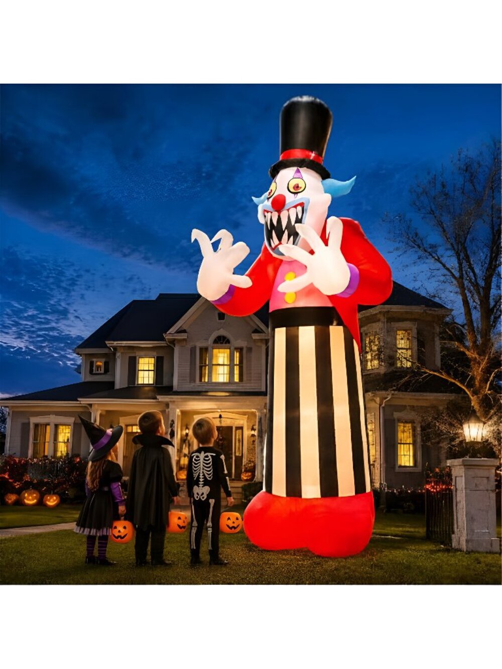 11 FT Halloween Inflatables Clown Ghost Outdoor Decorations, Giant Blow Ups